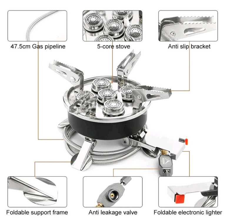 캠핑 버너 고급형 중형 5구 가스 버너 (새상품)--6