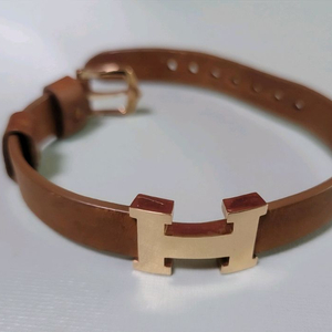 18k 로즈골드 가죽팔찌