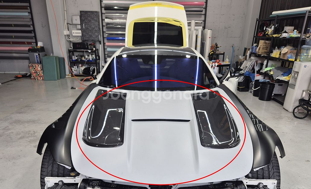 Amg gt 블랙시리즈 룩 드라이카본 본넷 후드--1