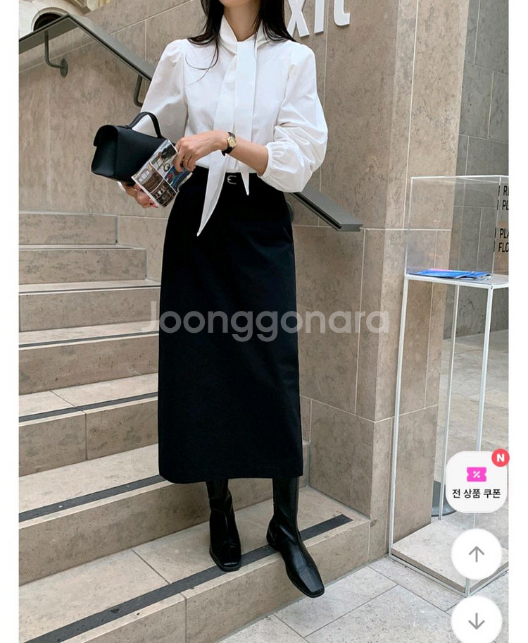 에드모어 msk498 벨트세트 코튼 롱 스커트--5