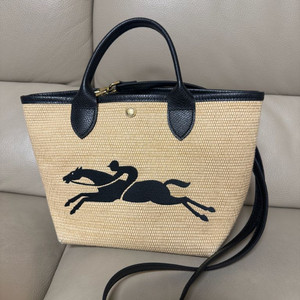 롱샴 르 파니에 플리아쥬 토트백 블랙