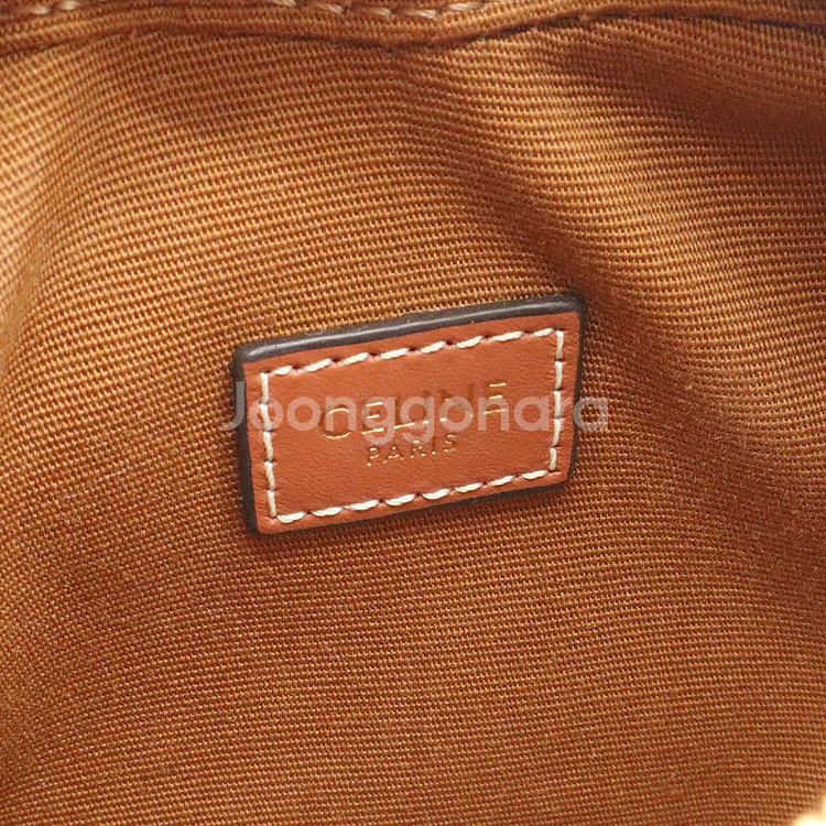 셀린느 트리옹프 캔버스 탄 카프스킨 미디움 하트 미니 크로스백 / 198222BZJ--9