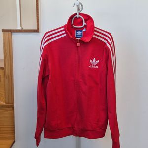 아디다스 레드 집업 트랙탑 져지