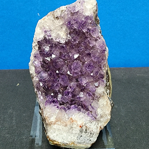 천연크리스탈 자수정 원석+받침대