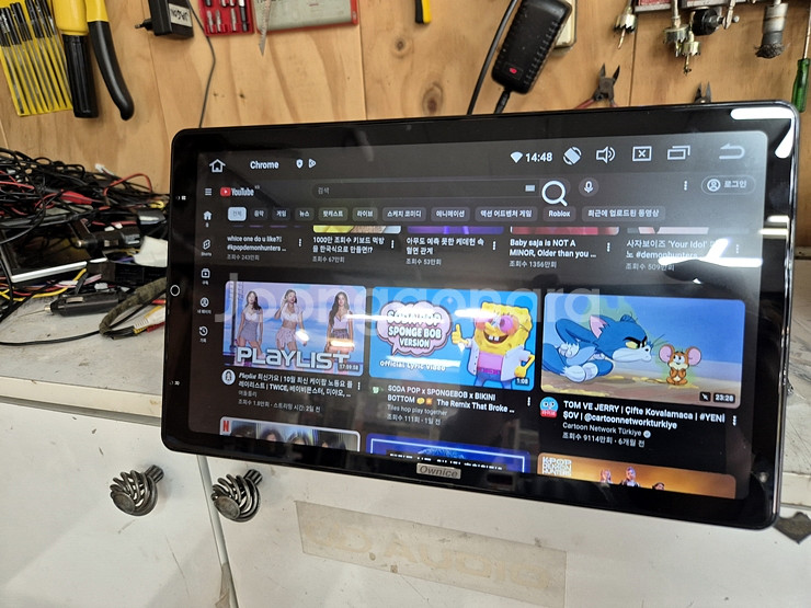 PX6 13.3인치 자동회전 안드로이드10 올인원 (카니발 쏘렌토 차량은 마감재 포함) -- 25만입니다.--3