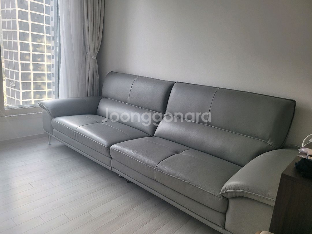 한샘 코타 천연가죽 소파 4인용--0