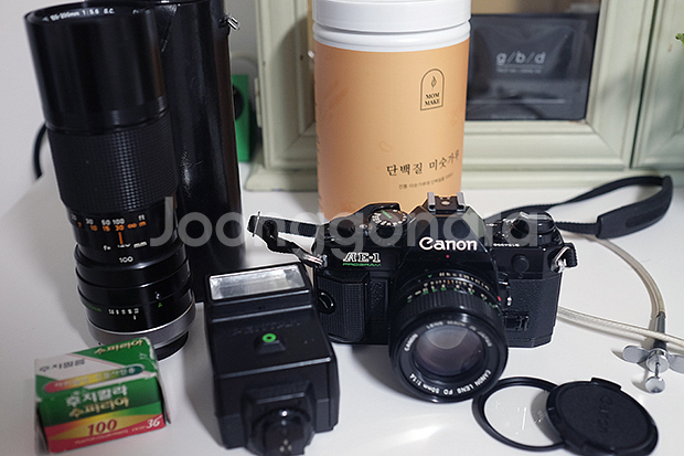 A급 캐논 AE-1P(랜즈2개,플레쉬)입문용SET팝니다--0