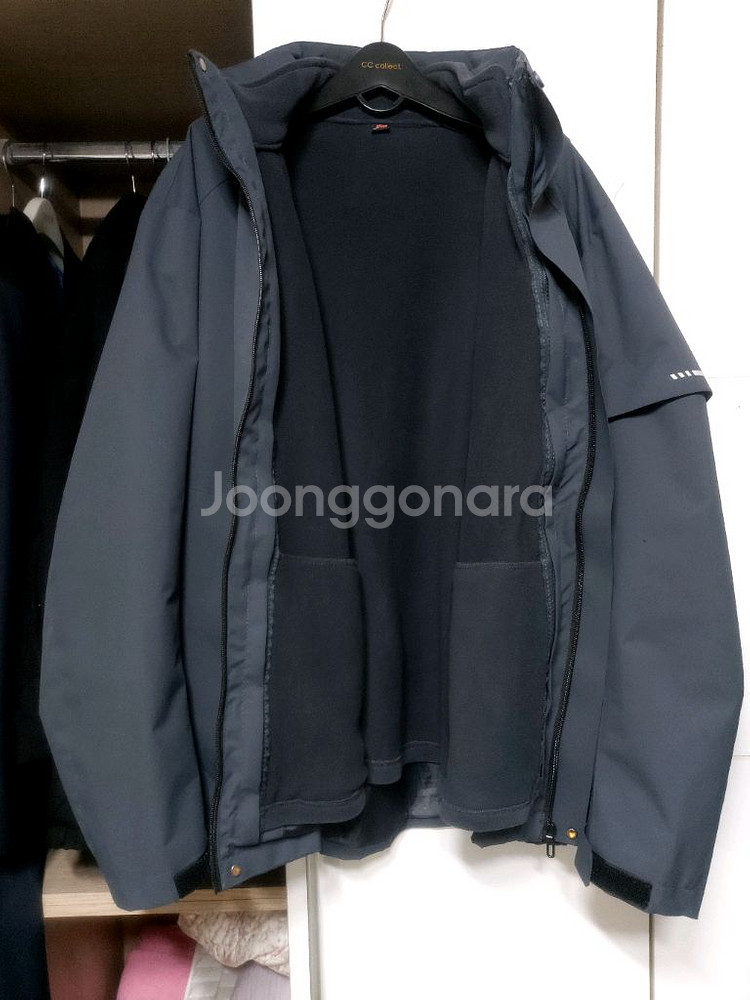 남자 간절기 겨울 바람막이 자켓 + 내피 플리스 그레이--2