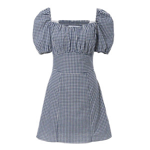 [새상품] 벰버 하트 넥 셔링 체크 미니 원피스 치마 스커트 무신사 크림