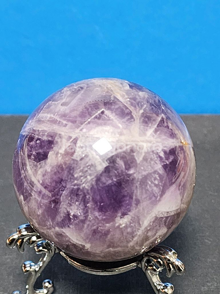 천연크리스탈 자수정 구체(5cm)+받침대--4