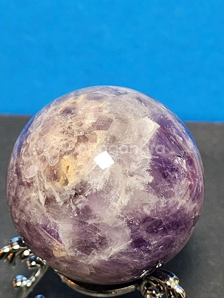 천연크리스탈 자수정 구체(5cm)+받침대--2