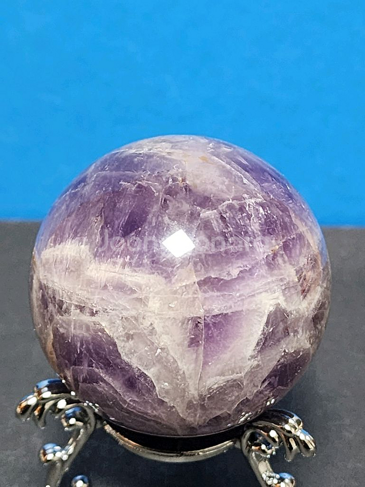 천연크리스탈 자수정 구체(5cm)+받침대--3