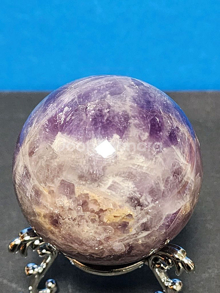 천연크리스탈 자수정 구체(5cm)+받침대--5