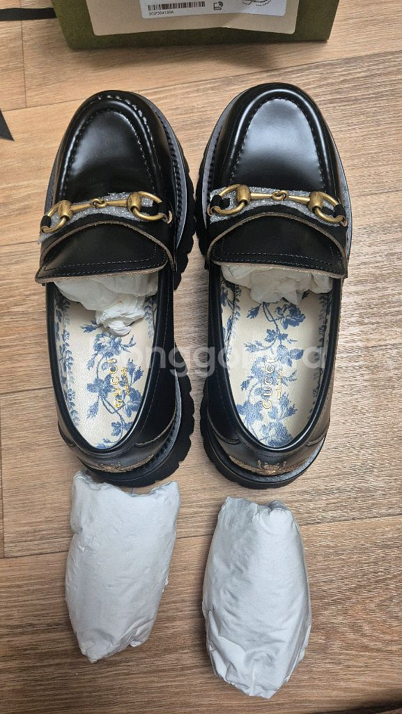 구찌 레더 러그 솔 홀스빗 로퍼 245mm--6