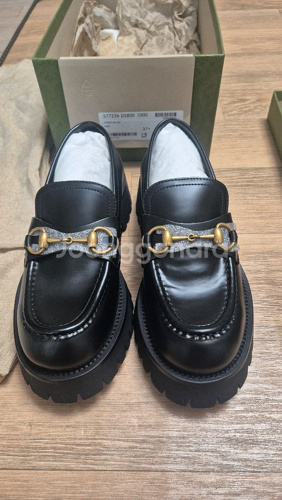 구찌 레더 러그 솔 홀스빗 로퍼 245mm--2