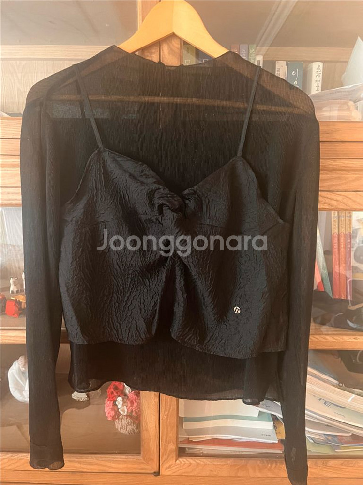 듀엘 레이어드 시스루 블라우스 뷔스티에 66 블랙--0