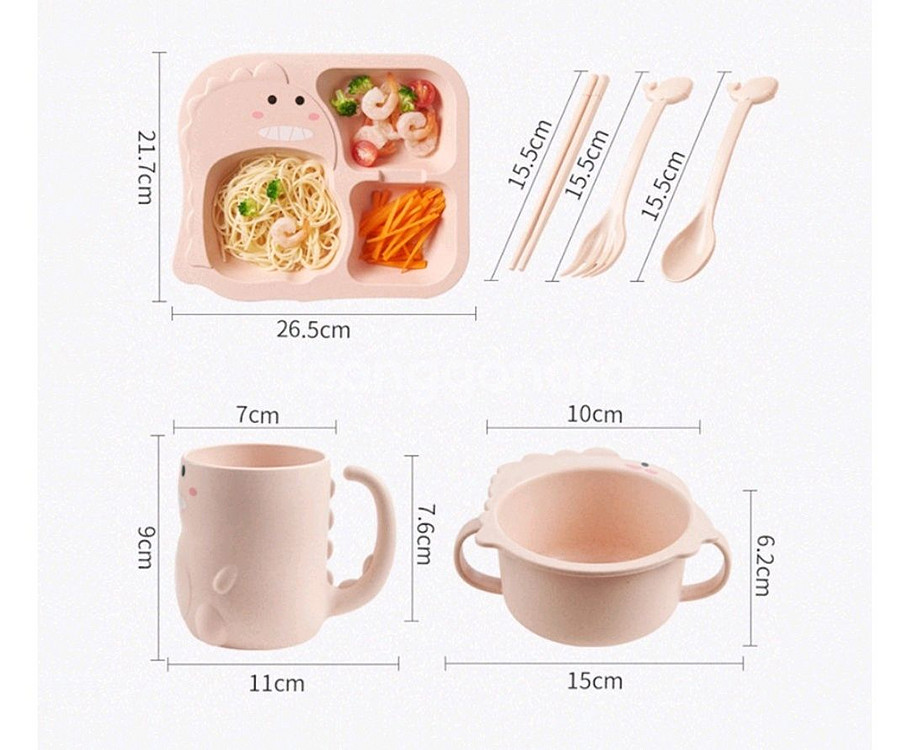 공룡식기 식판 수저포크컵세트--4