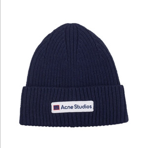 새상품 아크네 스튜디오 로고 비니 네이비