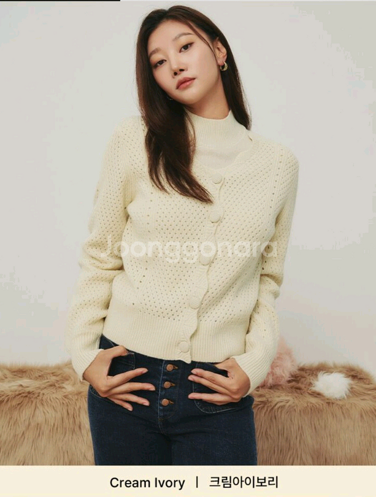 폴앤조 울 블렌디드 니트 앙상블(하이넥 + 스카시 가디건SET)--0