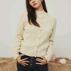 폴앤조 울 블렌디드 니트 앙상블(하이넥 + 스카시 가디건SET)