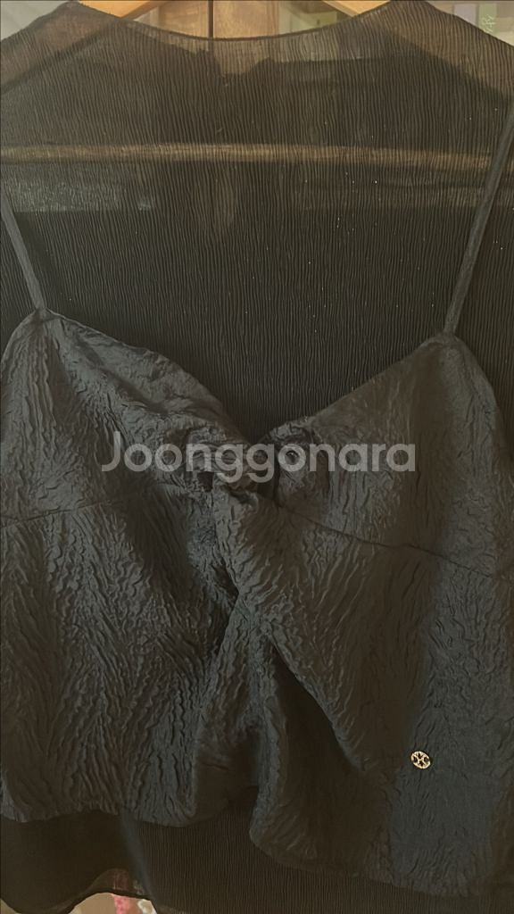 듀엘 레이어드 시스루 블라우스 뷔스티에 66 블랙--7