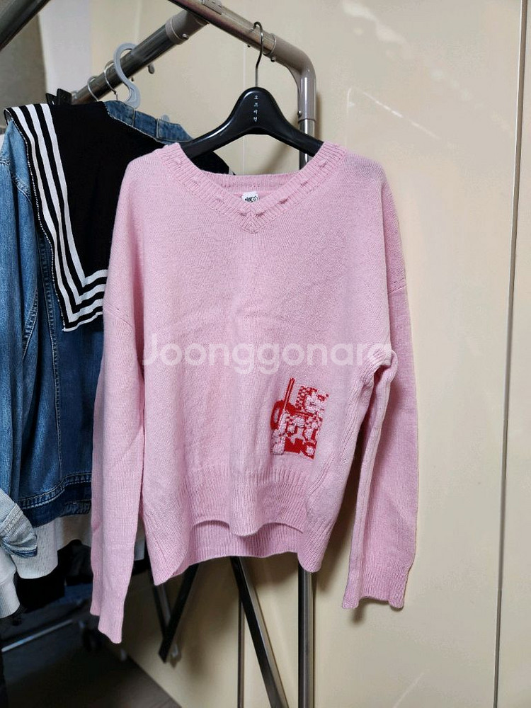 오즈세컨 핑크 니트(한섬 시스템 마인 타임 럭키슈에뜨 sjsj--0