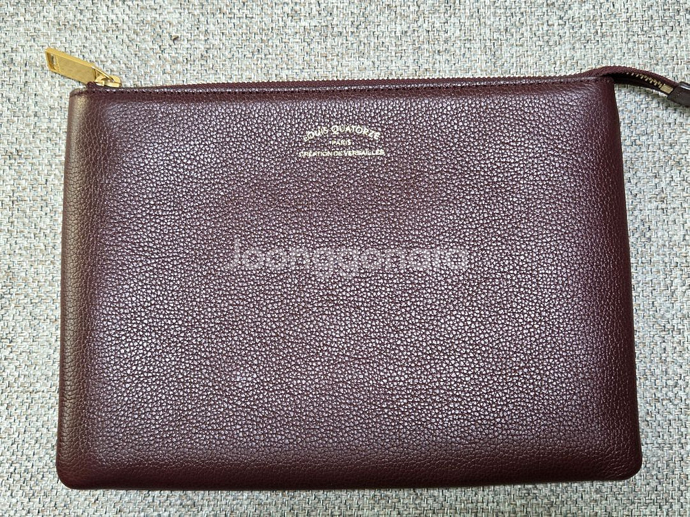 루이까또즈 버건디 가죽 클러치--0