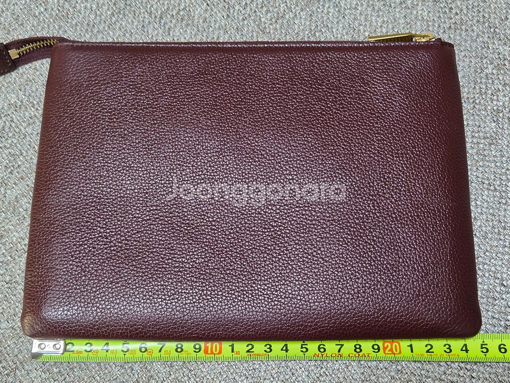 루이까또즈 버건디 가죽 클러치--8