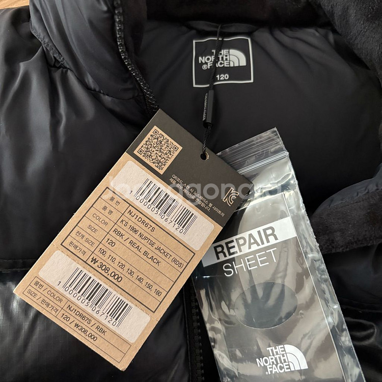 노스페이스 키즈 패딩 눕시 120사이즈 유광 새상품--1