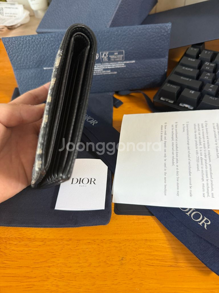 백화점판 풀박스 디올 오블리크 반지갑--3
