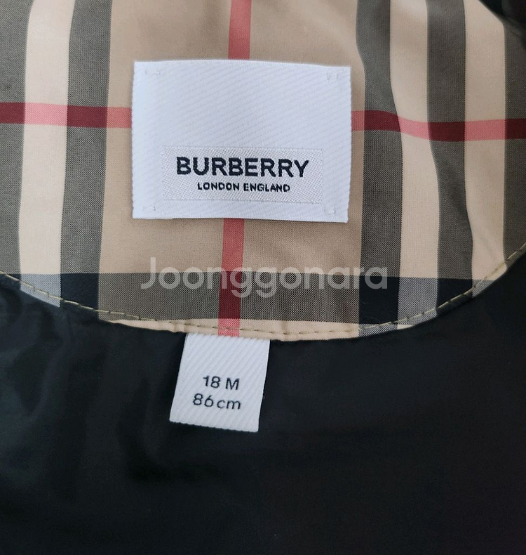 백화점정품.드라이완료) 버버리키즈18m 패딩(~두돌)--5