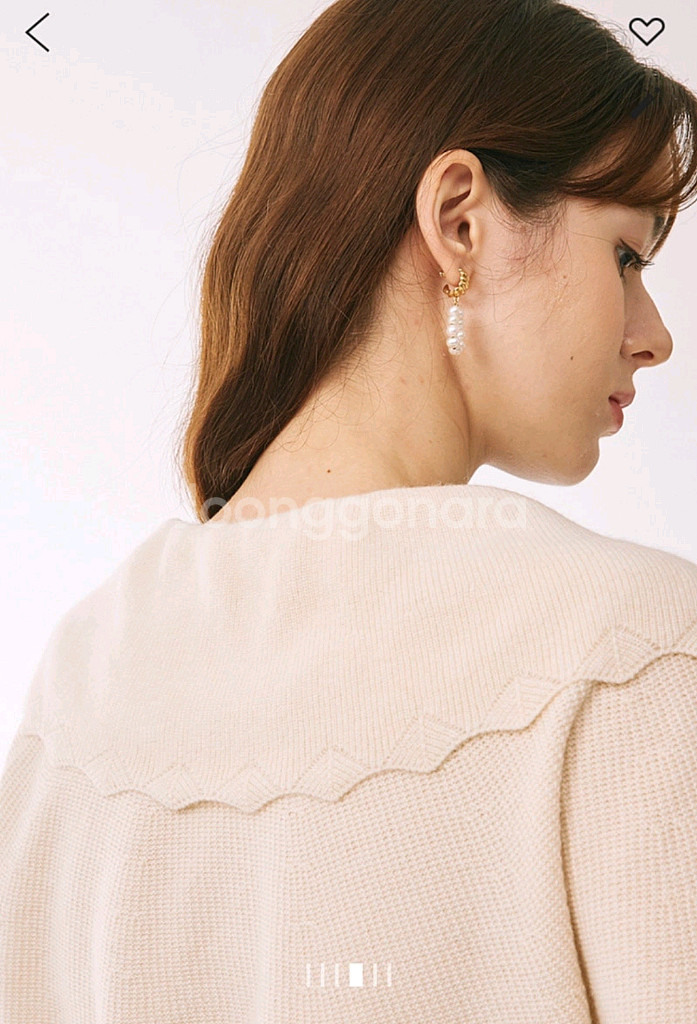 마인 스캘럽 칼라 니트 탑 랑방 타임 더캐시미어 시스템--4