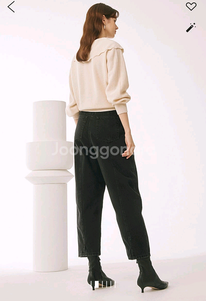 마인 스캘럽 칼라 니트 탑 랑방 타임 더캐시미어 시스템--3