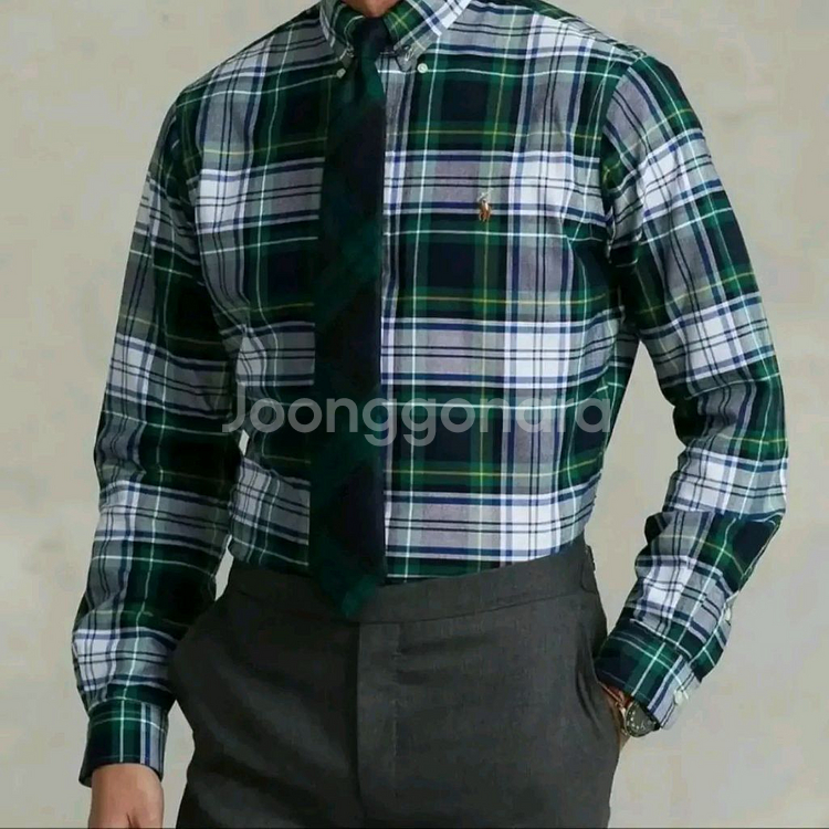 폴로 랄프로렌 남성 타탄체크 옥스포드셔츠--0