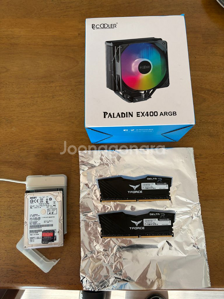 팀그룹 DDR4 32GB + RGB CPU쿨러 + HDD 세트 팝니다--0