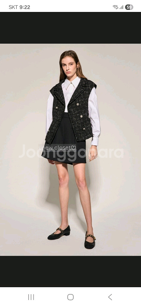 오브제 트위드 베스트--0