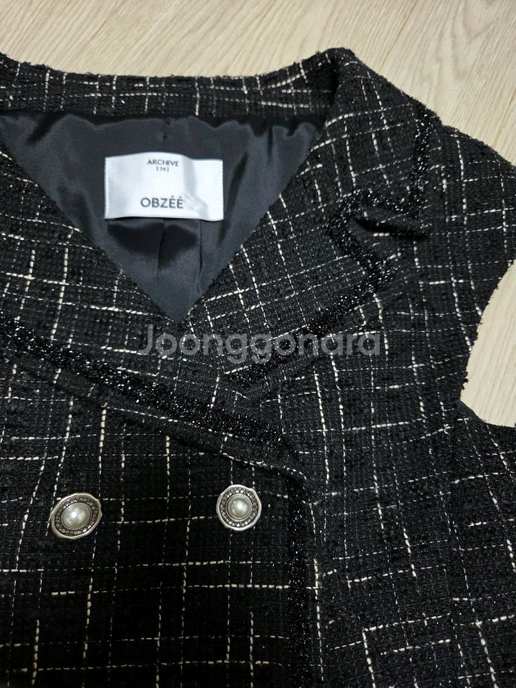 오브제 트위드 베스트--2