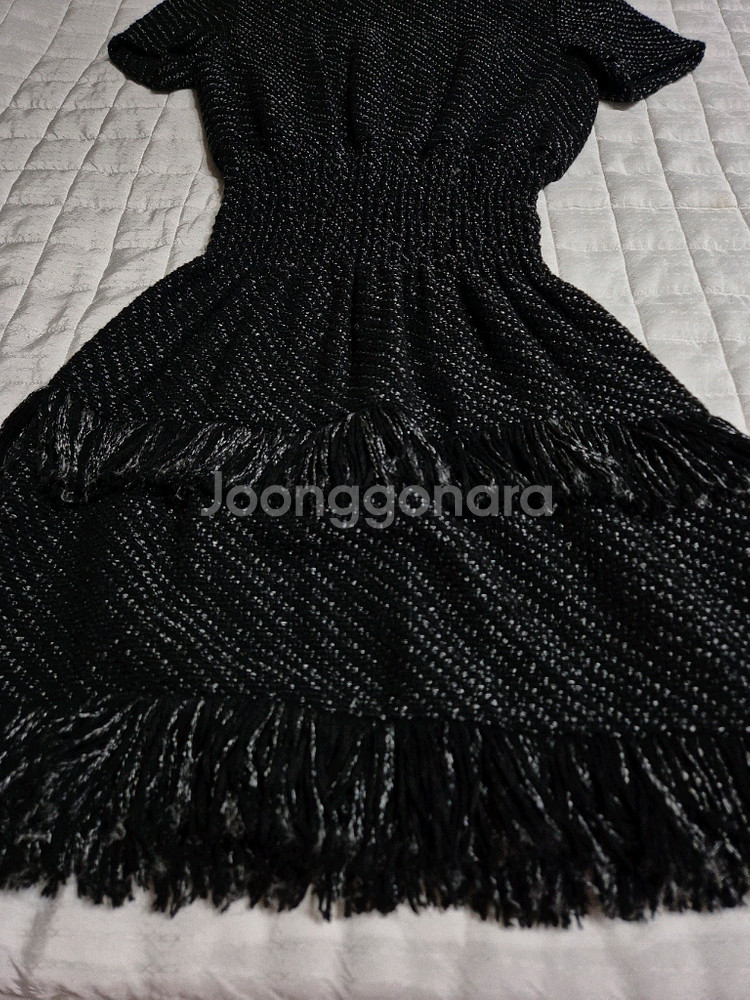 마쥬 2사이즈 프린지 트위드 겨울 원피스 김고은, 윤아등 착용--4