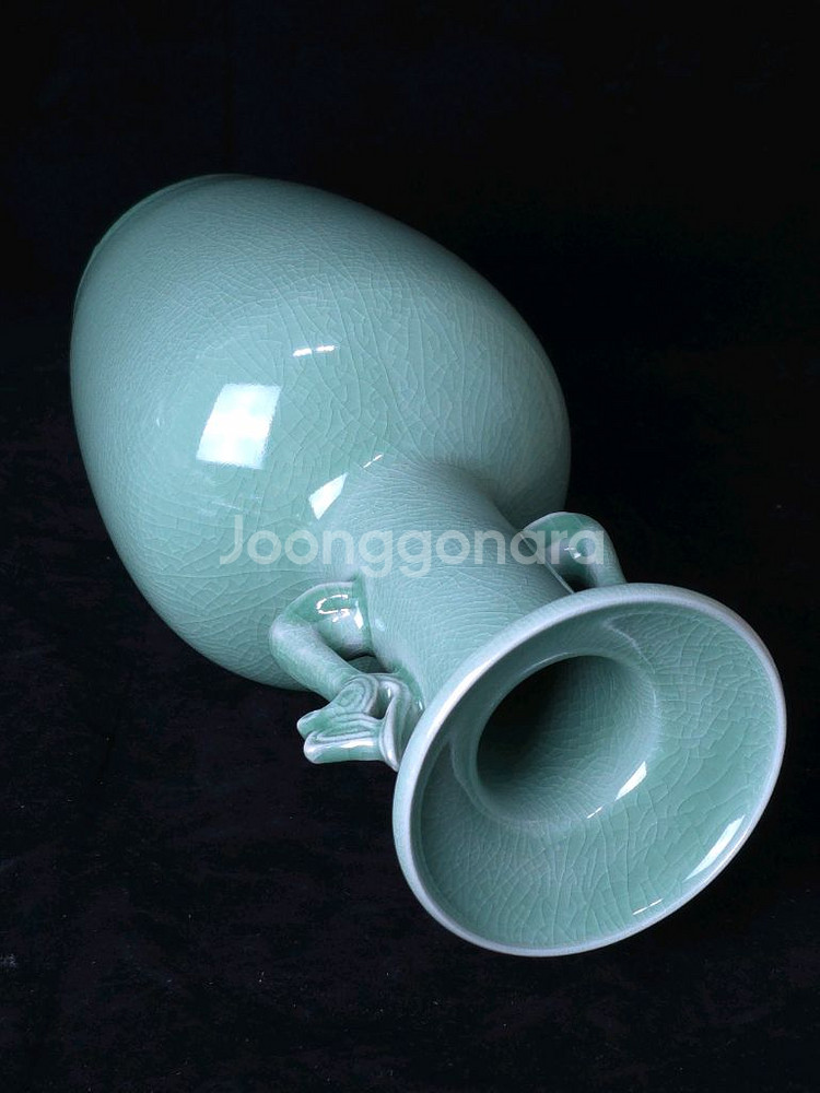 송남 신상호 청자양이병 도자기 화병--3