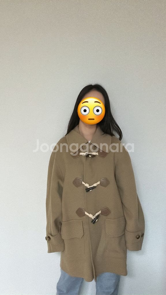 모한 MOHAN 더플 코트 브라운 (실착 1회) 떡볶이 코트--0