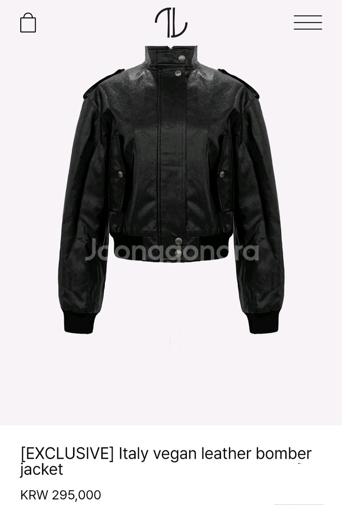 더로랑 익스클루시브 이태리 비건 레더 봄버 자켓 s--3