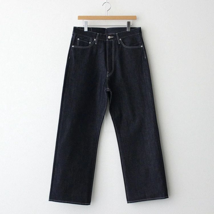 [3] 그라프페이퍼 셀비지 데님 5p 와이드 스트레이트 팬츠 리지드--1