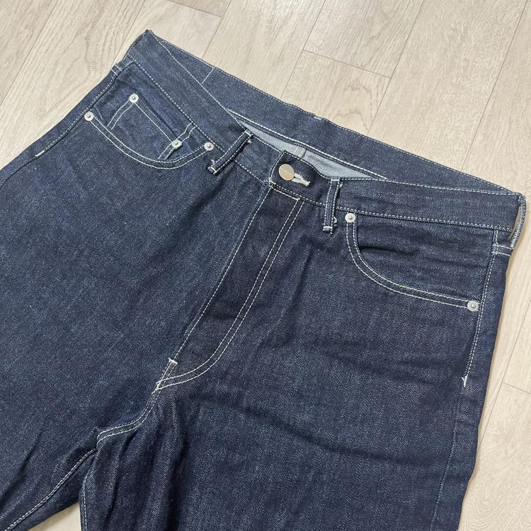 [3] 그라프페이퍼 셀비지 데님 5p 와이드 스트레이트 팬츠 리지드--5