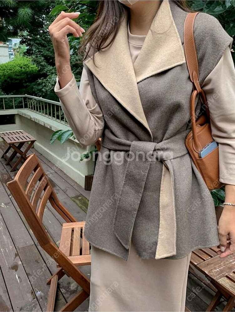 곰부인네 핸드메이드 리버시블 베스트 숄가디건--0