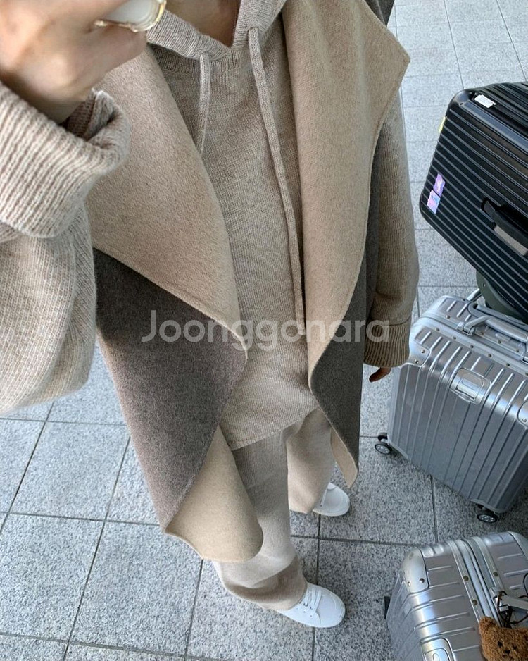 곰부인네 핸드메이드 리버시블 베스트 숄가디건--4