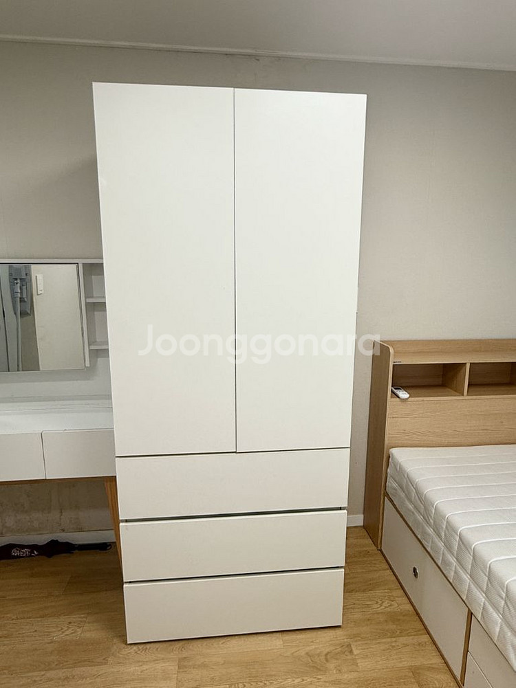 화이트 옷장 3단 서랍형 800--0