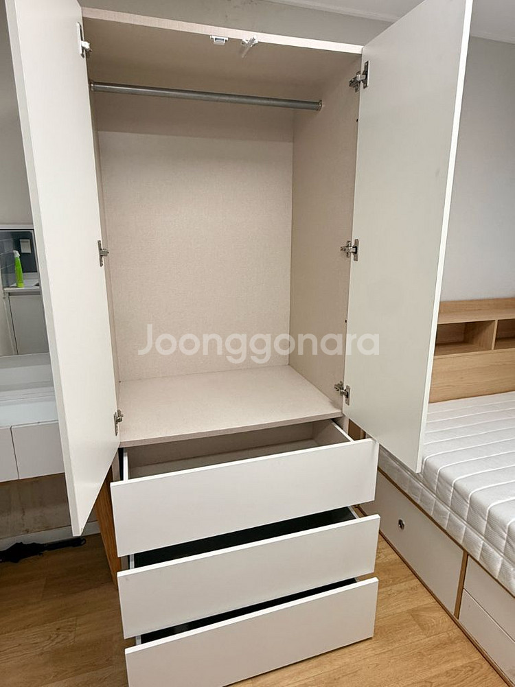 화이트 옷장 3단 서랍형 800--1
