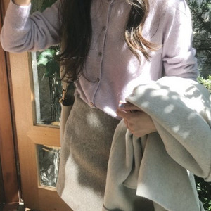 (택O새상품) 메리엔(뮤렛) 라쿤 니트 가디건 라벤더