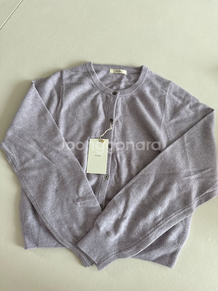 (택O새상품) 메리엔(뮤렛) 라쿤 니트 가디건 라벤더--2