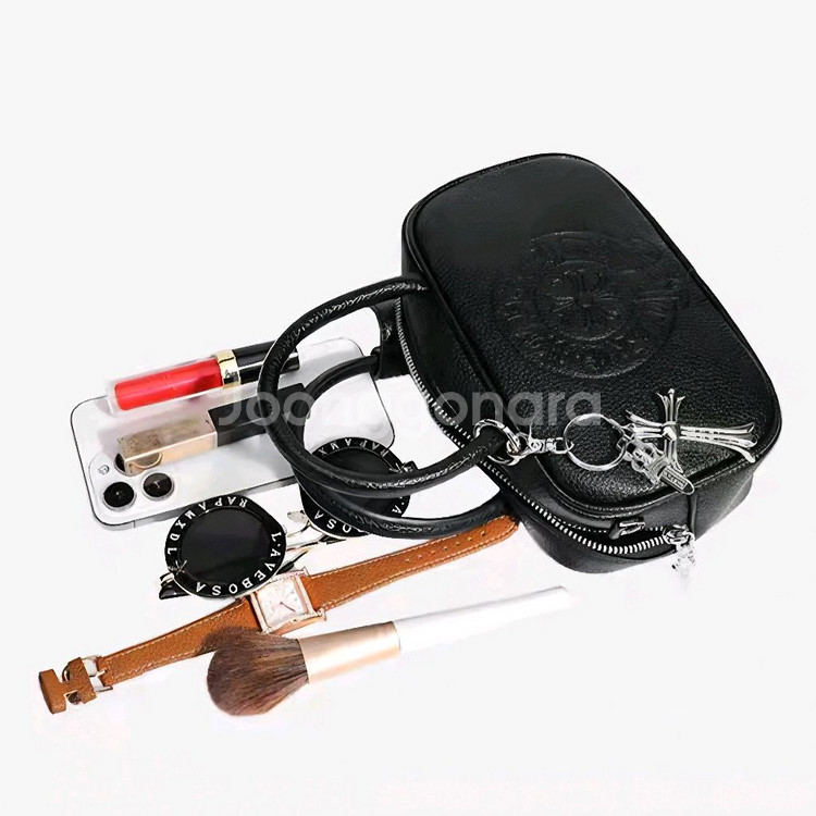 크롬 가방 고급PU 토드백 미니 크로스백--5